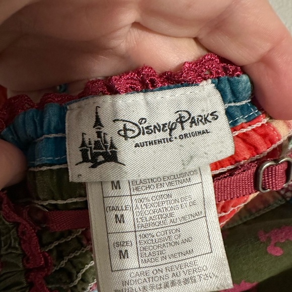 Y2K Disney Parks Patchwork Patch Hippie Style Top Medium M Shirt Blouse Boho - Picture 8 of 10
